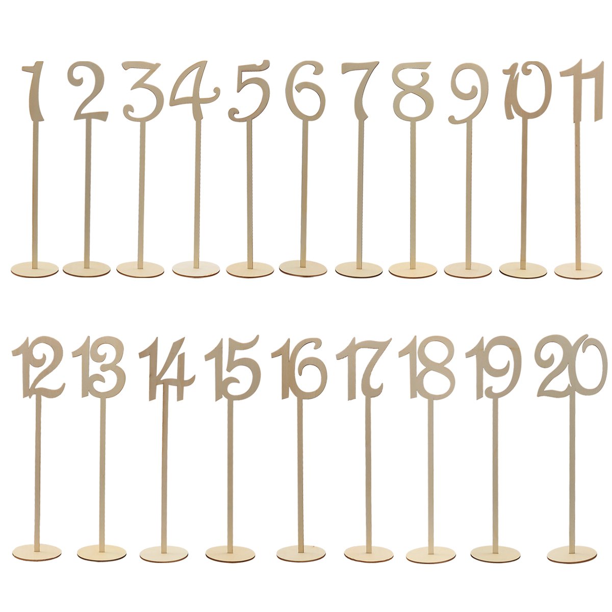 Numéro de table doré H 35 cm