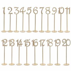 Numéro de table bois naturel H 35 cm