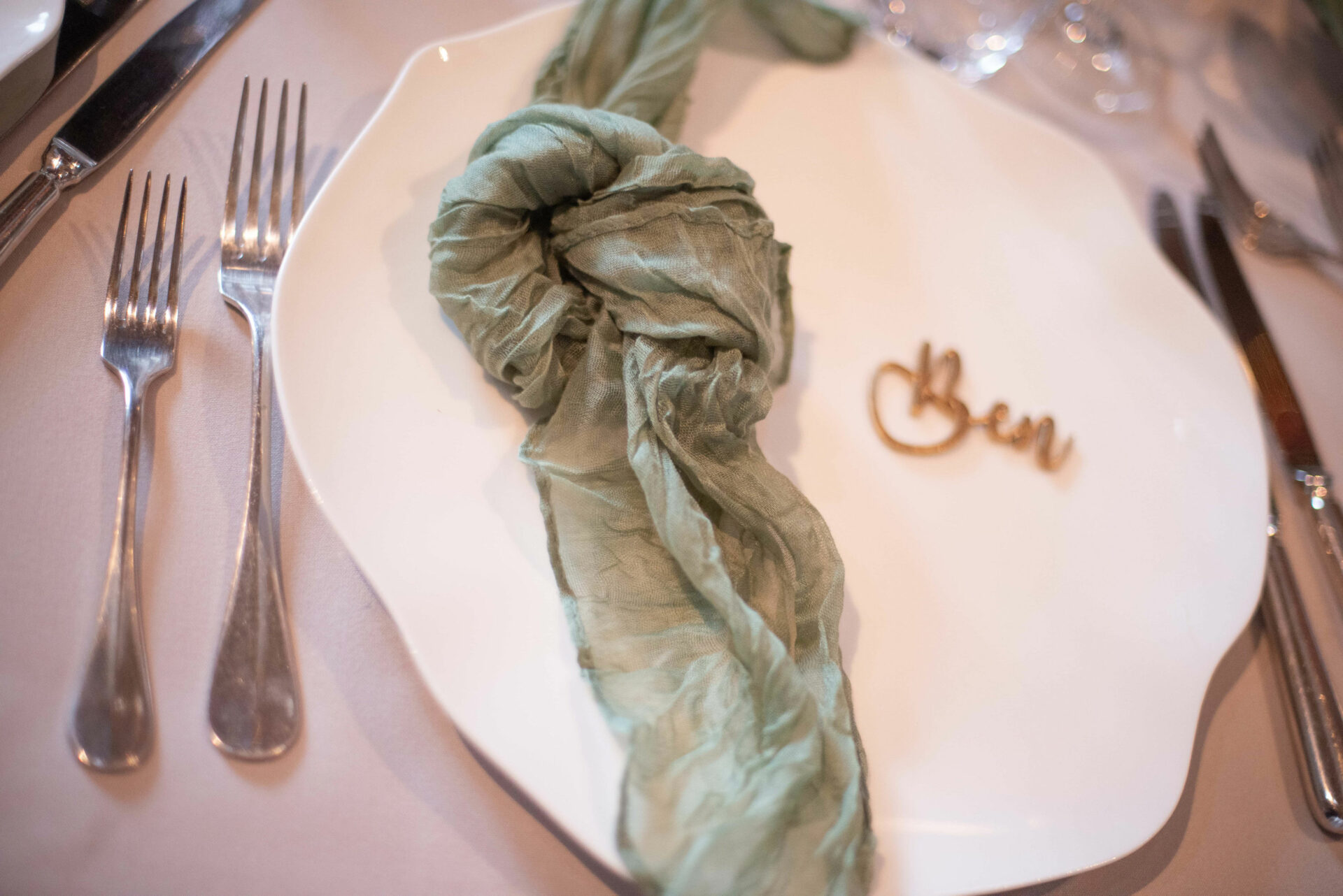 Serviette en gaze vert sauge