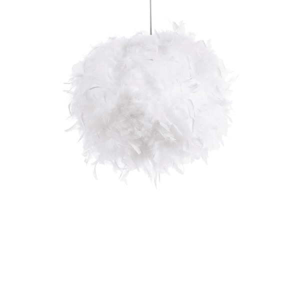 Boule de plumes blanches - D 10 cm