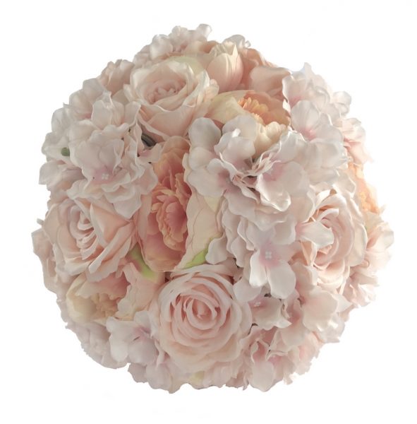 Boule de fleurs pêches - D 25 cm