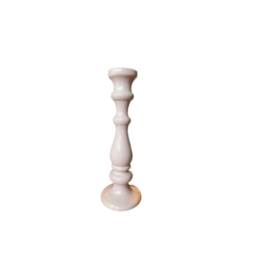Bougeoir rose sur pied - 20 cm