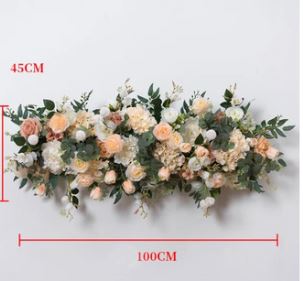 Composition florale artificielle saumon en longueur - l 45 cm L 100 cm