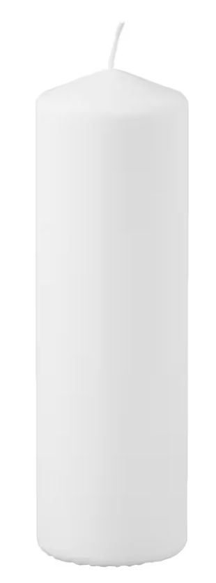 Bougie cylindrique blanche - 23 cm