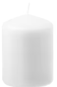 Bougie cylindrique blanche - 8 cm