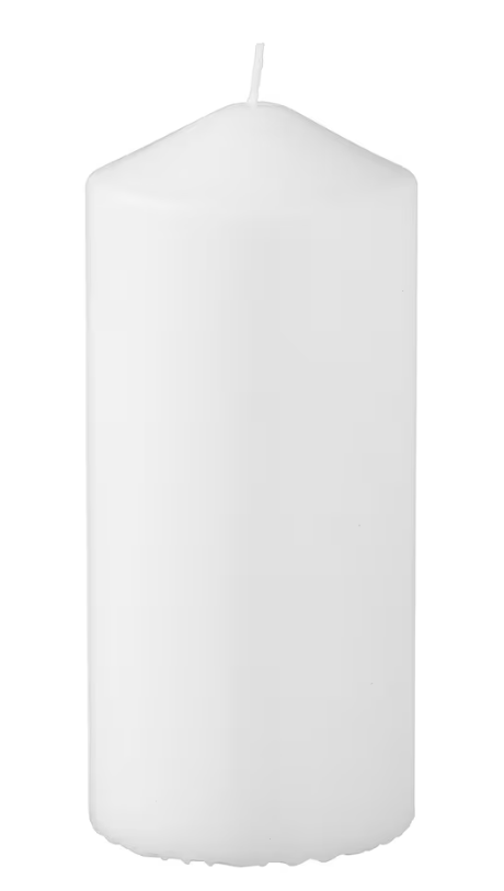 Bougie cylindrique blanche - 14 cm