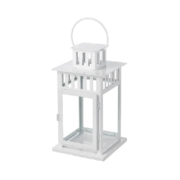 Lanterne blanche métal – H 28 cm
