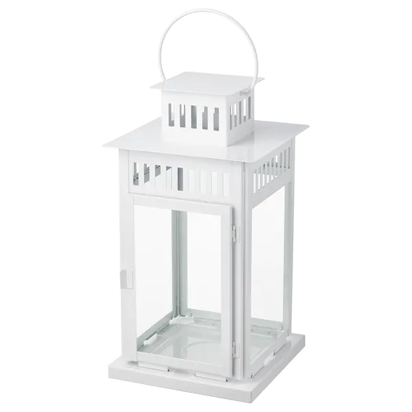 Lanterne blanche métal - 44 cm