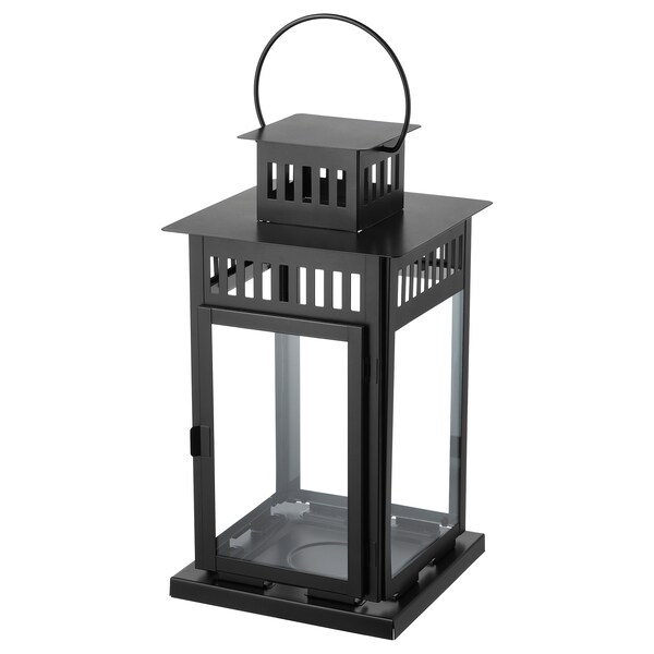 Lanterne noire métal – H 44 cm