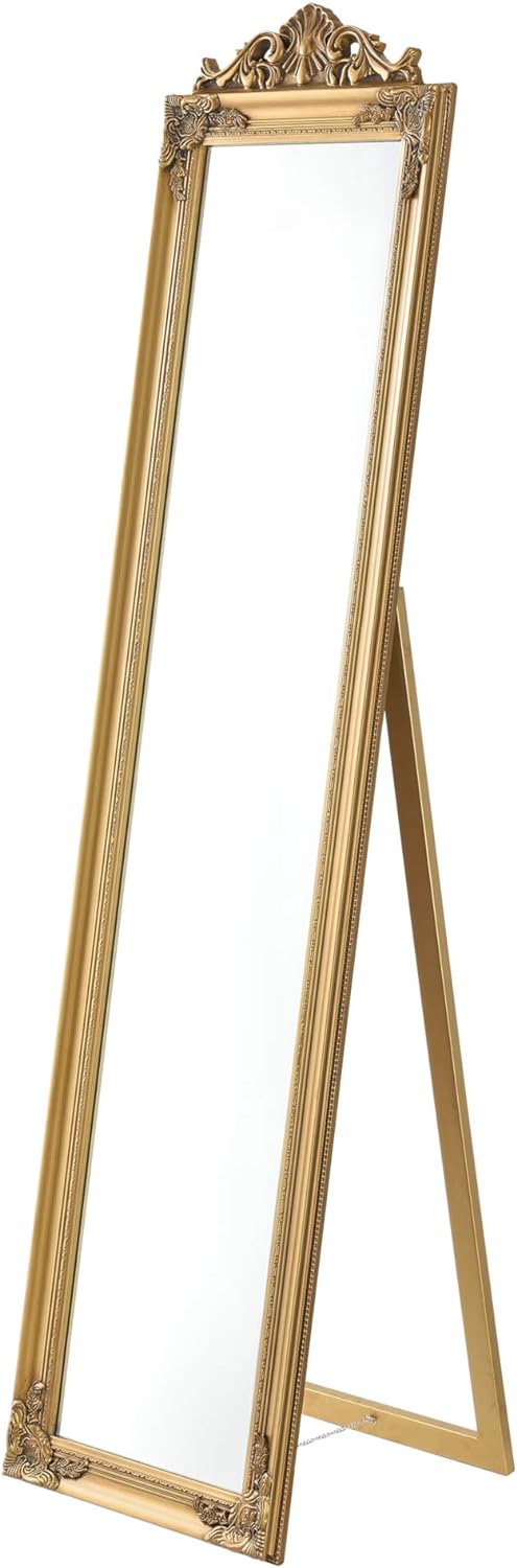 Miroir doré sur pied H 160 cm | L 40 cm - flocage non compris