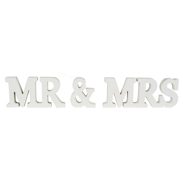 Lettres MR & MRS en blanc - H 15 cm