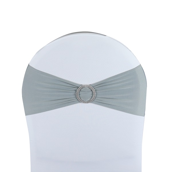 Nœud en lycra argent avec broche argentée