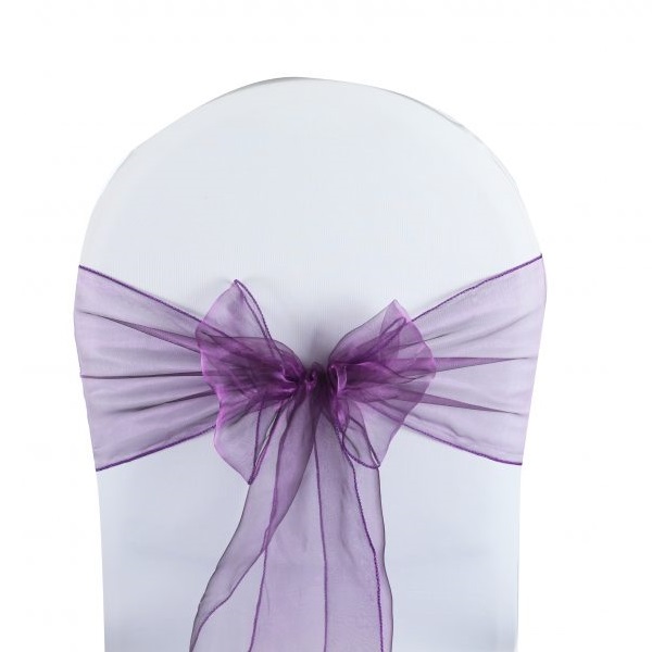 Nœud en organza mauve