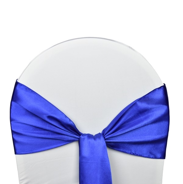 Nœud en satin bleu roi