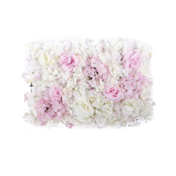 Mur de fleurs blanches et roses - 240 x 240 cm – Image 2