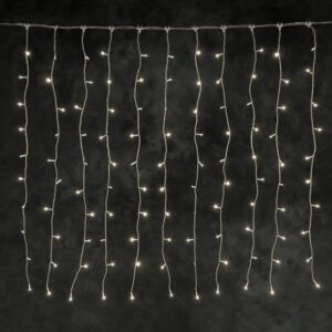 Rideau lumineux LED blanc chaud sur prise  -  3 x 3 m