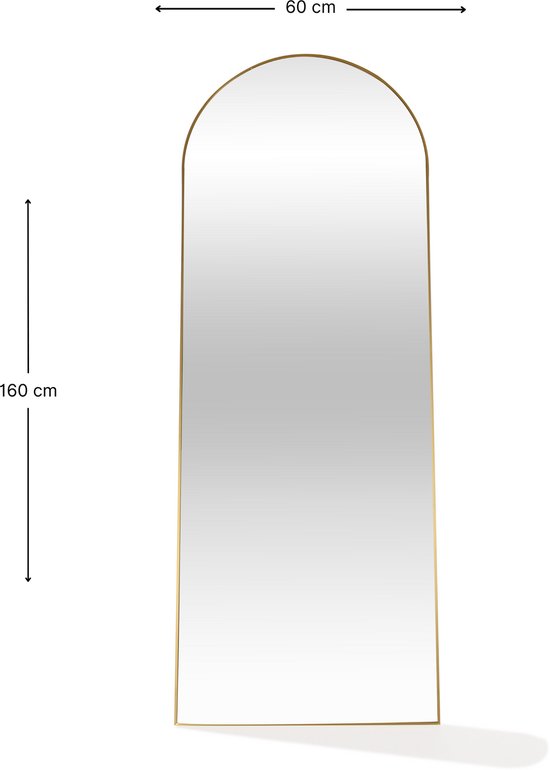 Miroir arrondi doré - 160 x 60 cm